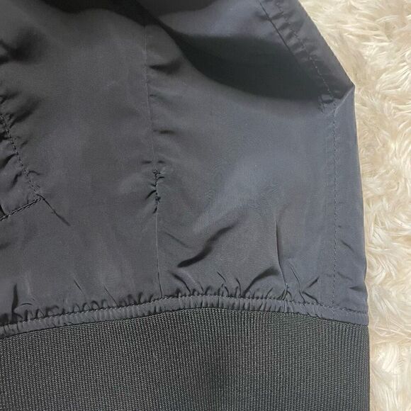 Zara Man Jacket Size M Bomber Coat Navy Blue Lined Full Zip Flight Moto Grunge - Picture 10 of 11